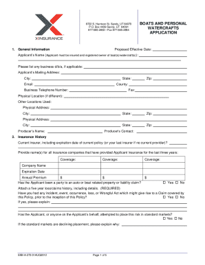 Boat Insurance Application Form