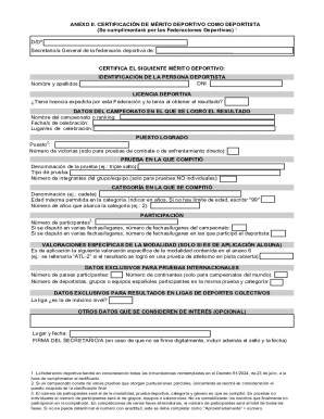 Spanish Sports Merit Certification