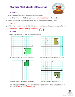 Math Transformation Worksheet