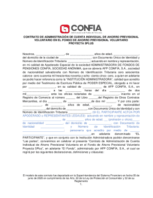 Contrato de administración de cuenta individual de ahorro previsional voluntario