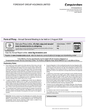 Foresight Group Proxy Form