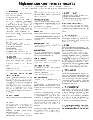 Semi Marathon de la Presqu’Île Registration Form