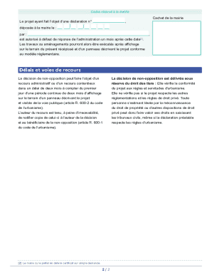 French Construction Declaration Receipt