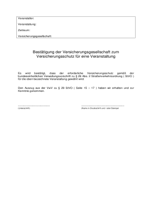 Event Insurance Confirmation Form