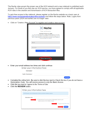 Nacha Operating Rules Registration Form