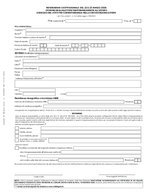 Italian Constitutional Referendum Voting Option Form
