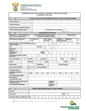 Compensation Fund External Bursary Application Form