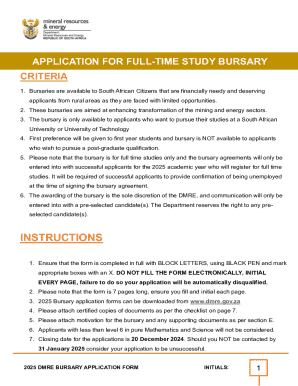 2025 DMRE Bursary Application Form
