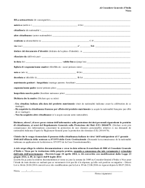 Italian Citizenship Application Form