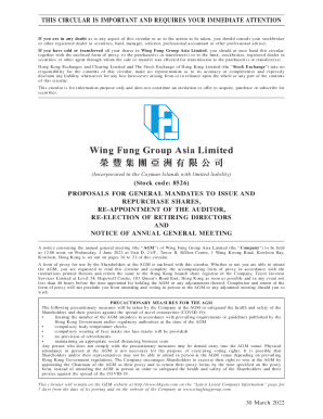Wing Fung Group Asia Annual General Meeting Proxy Form