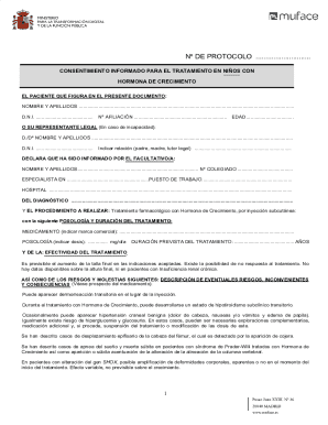 Spain growth hormone treatment consent form