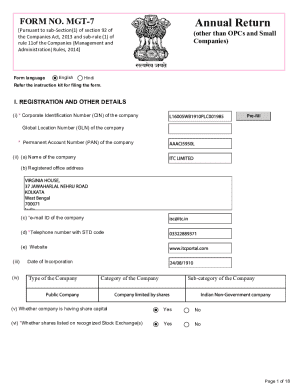 MGT-7 Annual Return Form