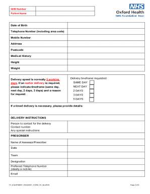 Tissue Viability Equipment Request Form