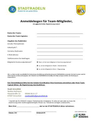 Team Registration Form