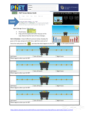PhET Forces Motion Lab Worksheet