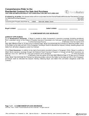 Florida Residential Contract Rider