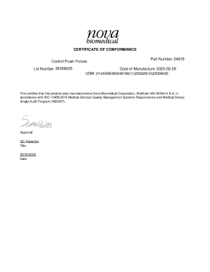 Certificate of Conformance