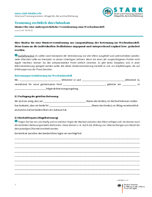 German Custody Agreement Template