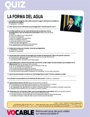 La forma del agua quiz