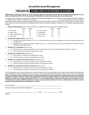 Brookfield Asset Management Proxy Voting Form