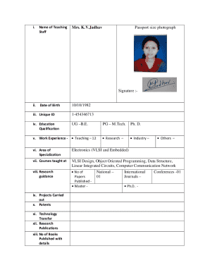 Teacher Profile Form