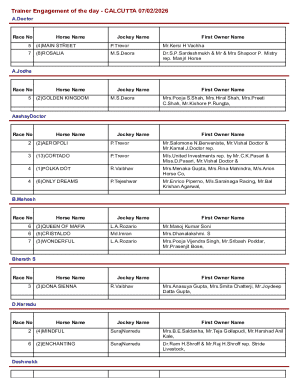 Horse Racing Results Template