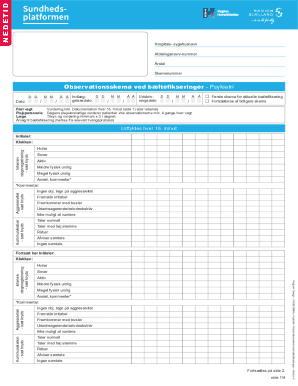 Observation Form for Belt Fixations - Psychiatry
