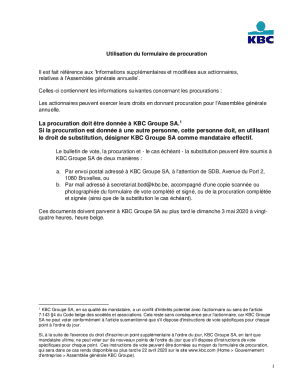 KBC Groupe Proxy Form