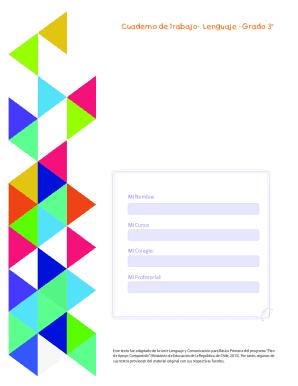 Cuaderno de Trabajo - Lenguaje - Grado 3°