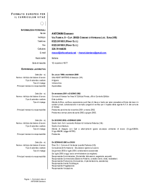 EUROPASS CV Template