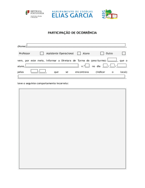 Participação de Ocorrência Form