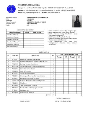 Student Exam Card