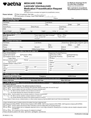 Medicare Advantage Part B Medication Precertification Request