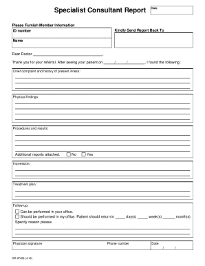 Specialist Consultant Report