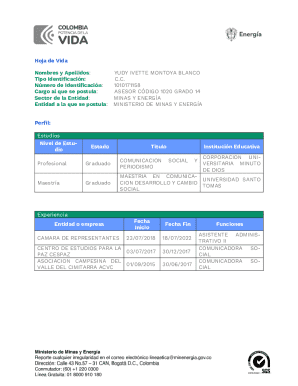 Colombia Job Application Form