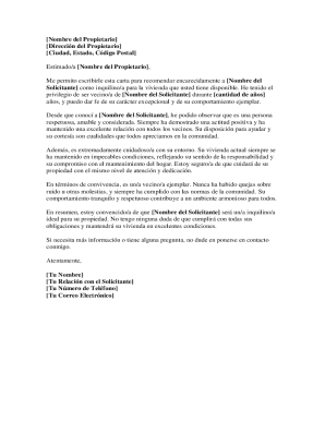 Landlord Reference Letter