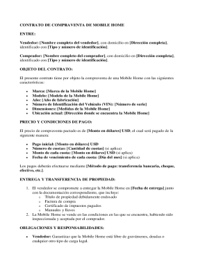 Mobile Home Purchase Agreement