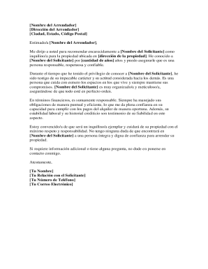 Rental Reference Letter