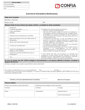 Business Document Request Form