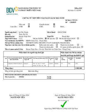 Vietnam Water Fund Deposit Receipt