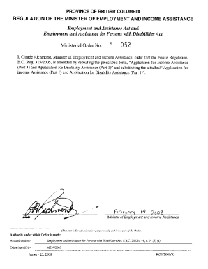 British Columbia Income and Disability Assistance Application