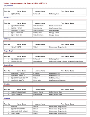 Horse Racing Entry Form