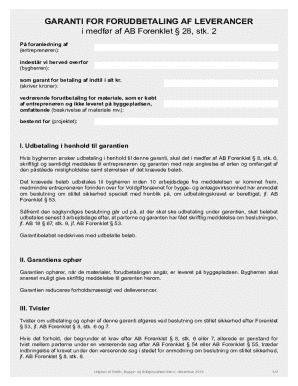 Danish Construction Payment Guarantee Form