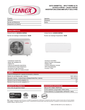 Submittal Form Cooling Only21 SEER - Jorge Master.xlsx