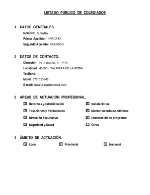 Public List of Professional Members