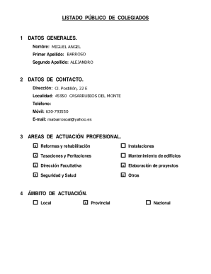 Public List of Professional Members