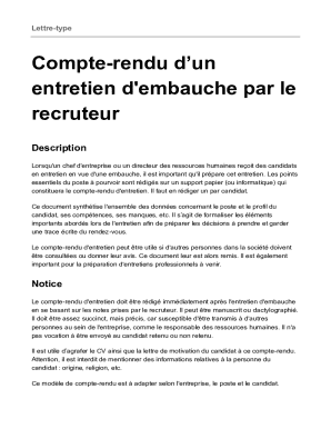 Employment Interview Summary Form