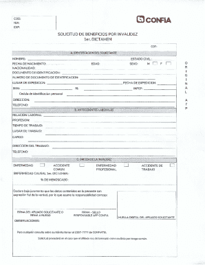 Solicitud de Beneficios POP Invalidez