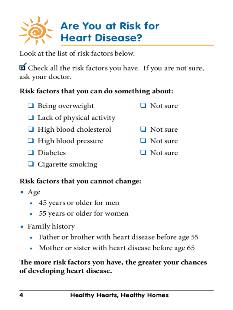 Heart Disease Risk Assessment Form - Blank Fillable Template | Fill Out ...