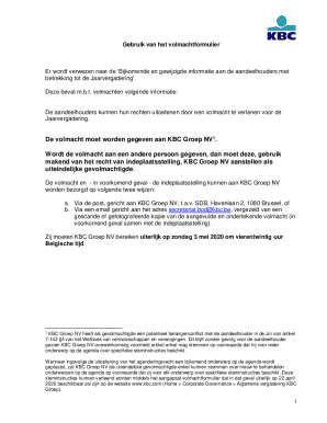 KBC Group Proxy Form